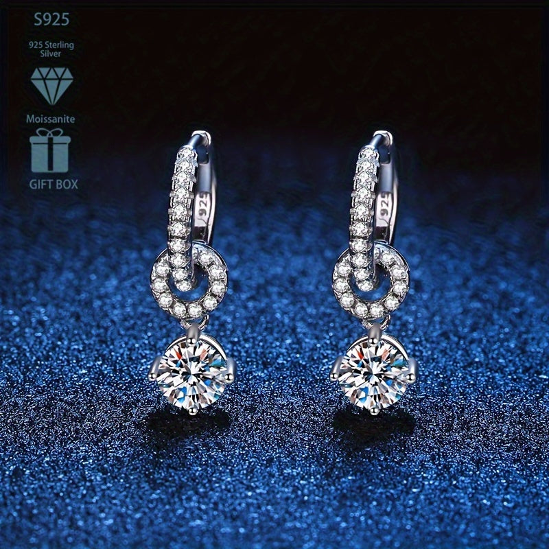 Ayollar uchun 5 ta rangda Sterling Silver Moissanite tushirish sirg‘alari