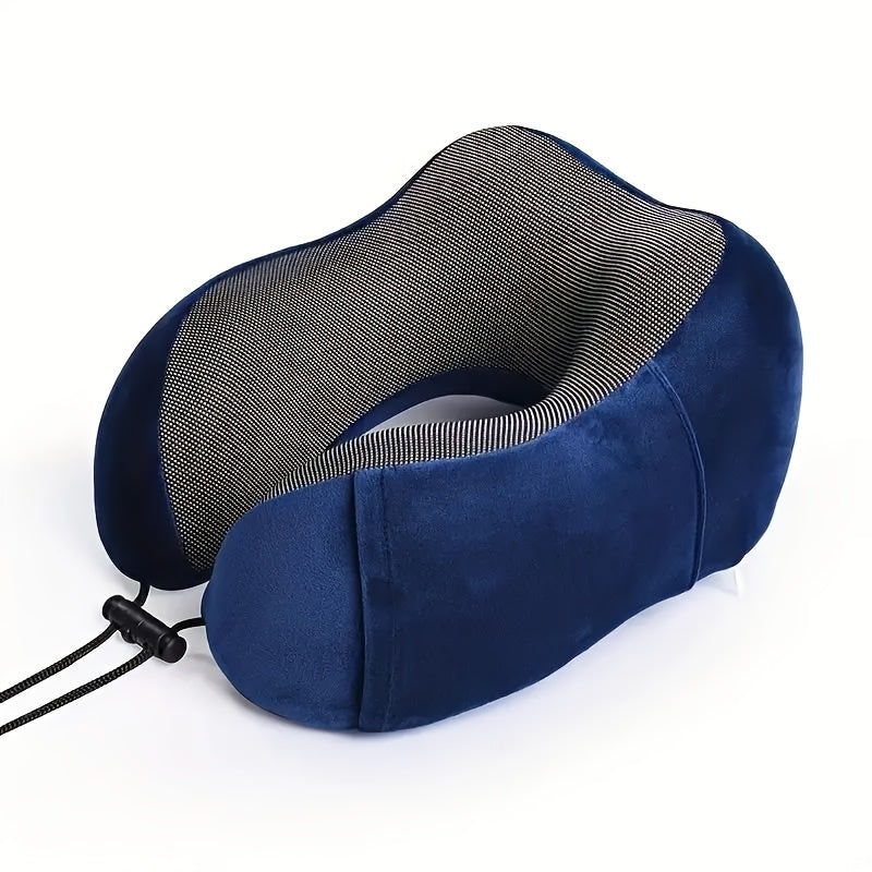 Ergonomic U-Shaped Memory Foam Neck Pillow with Washable Cover for Travel and Office