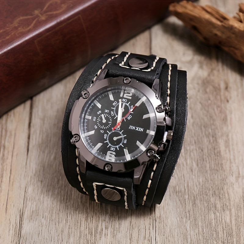 Men's Retro Style Casual Watch with Punk Vintage Design