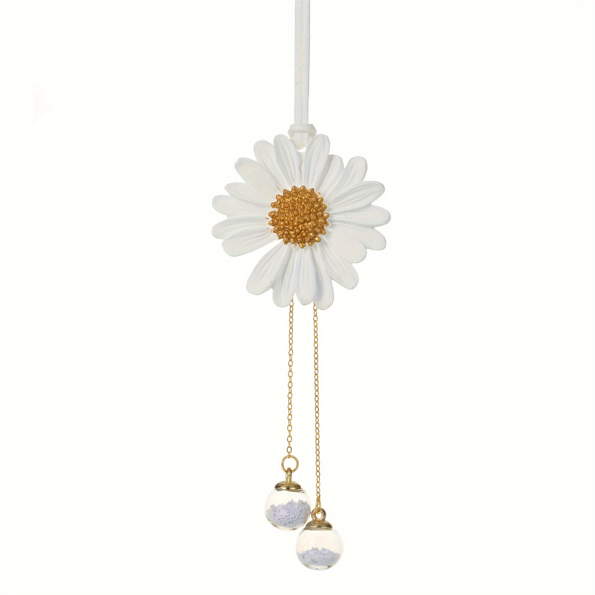 Daisy Car Air Freshener Pendant Yellow Plaster Scented Rearview Mirror Charm