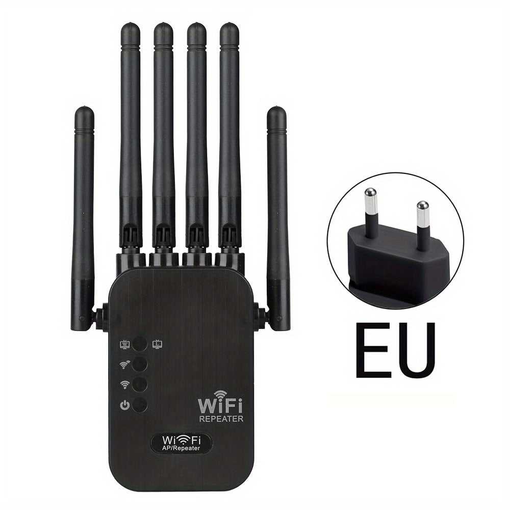 WiFi Extender Dual Band Repeater 1200Mbps with 6 Antennas Supports WiFi 6 Ethernet Long Range Coverage