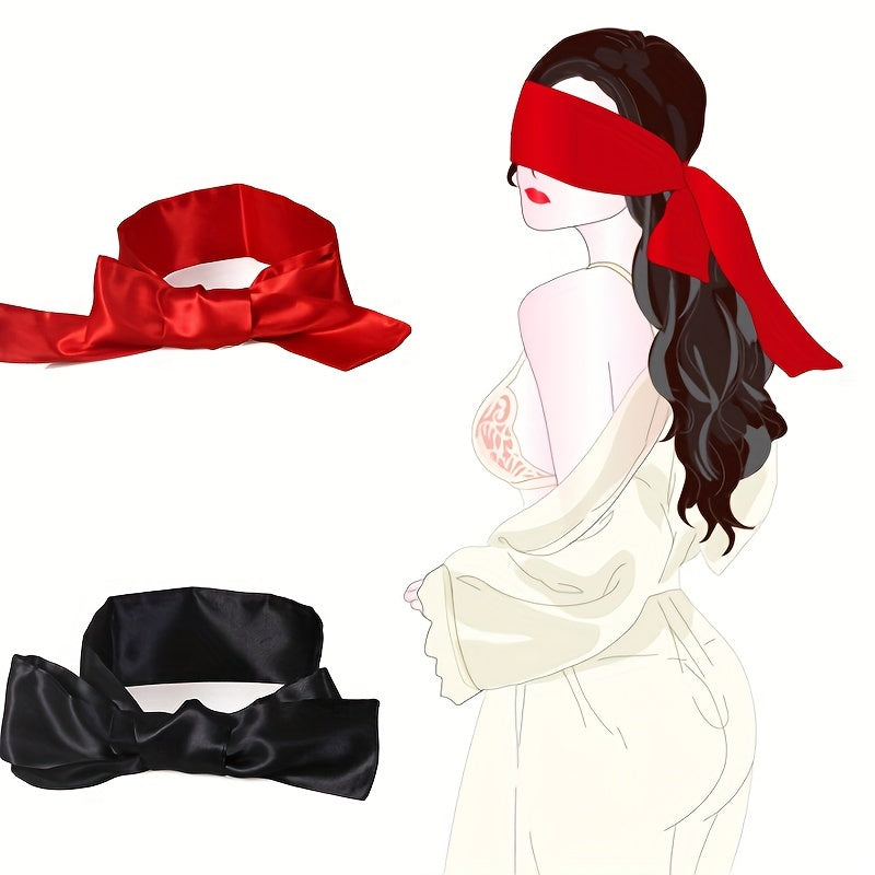 Adult Satin Eye Mask with Adjustable Ribbon for Sleep and Sensual Play