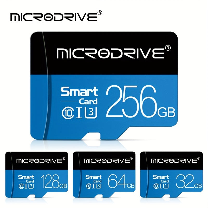 Blue Class 10 U3 MicroSD Card 32GB 64GB 128GB 256GB with SD Adapter