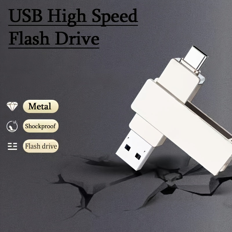 360° Rotating Metal USB Flash Drive 8GB 16GB 32GB 64GB 128GB High-Speed Data Storage
