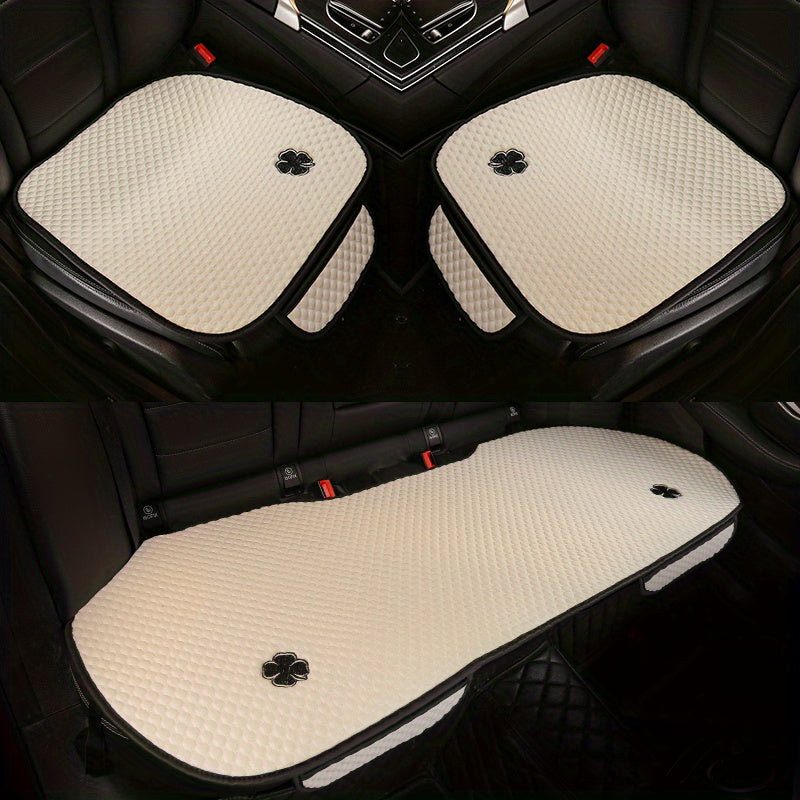 Car Seat Cover Set 3pcs Breathable Linen Style Universal Summer Seat Protectors