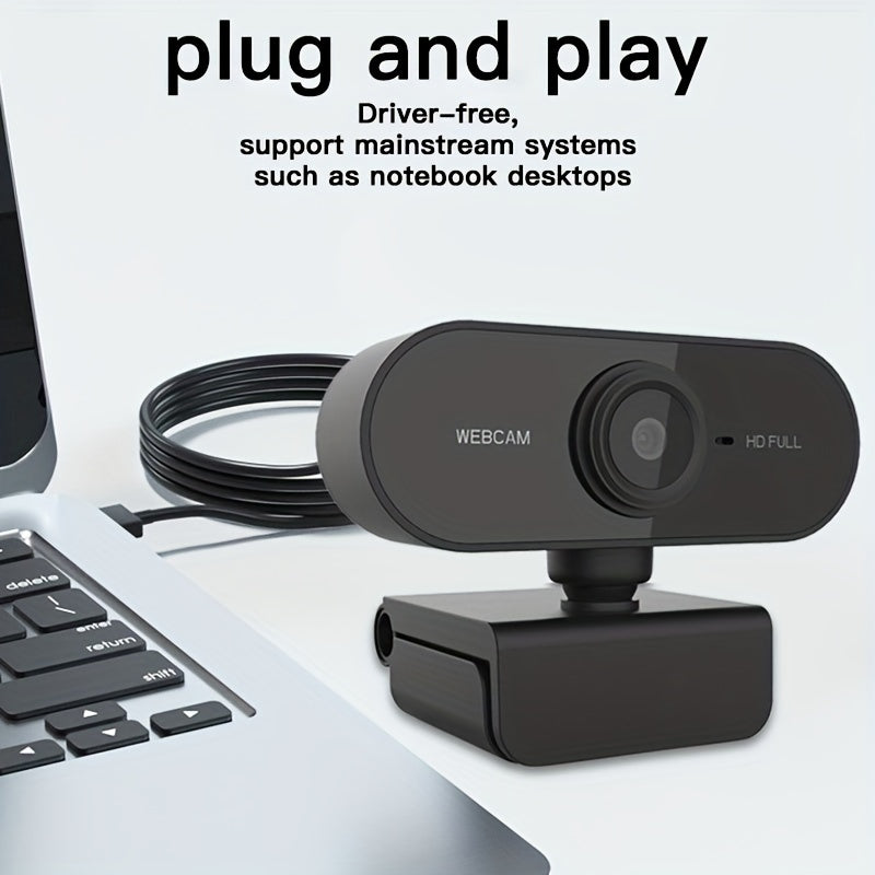 1080P Full HD Webcam with Microphone Auto Focus Two-Way Intercom Plug and Play for Work Classroom Meetings