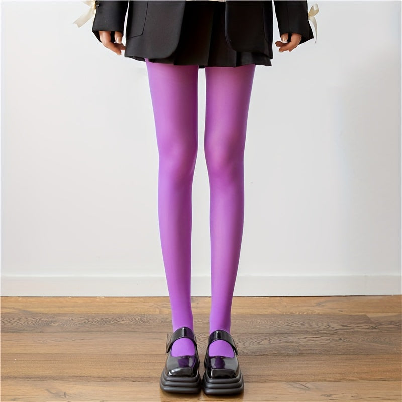 Ayollar uchun 120D Birxil Rangli Tizzaboplar, Teshikga qarshi, yuqori elastik, issiq bahor va kuz shirin ranglar