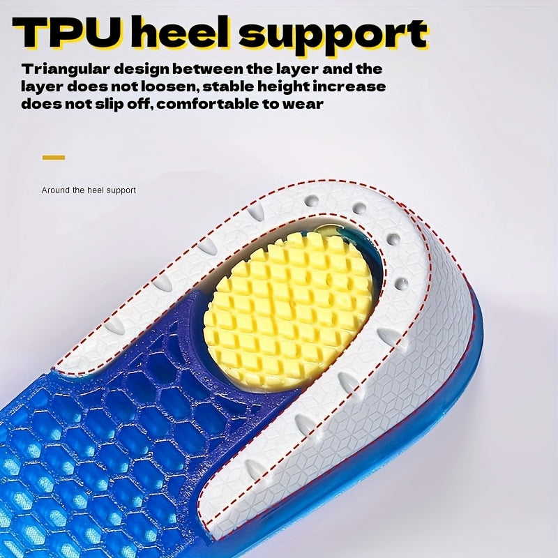 Unisex TPE Height-Increasing Insoles Silicone Half-Pads Comfortable Lightweight