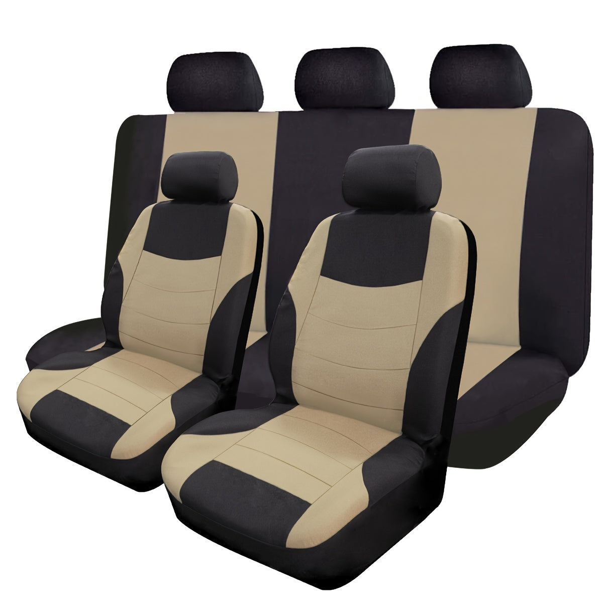 Breathable Polyester Car Seat Cover Set with Sponge Filler Universal Fit for All Seasons