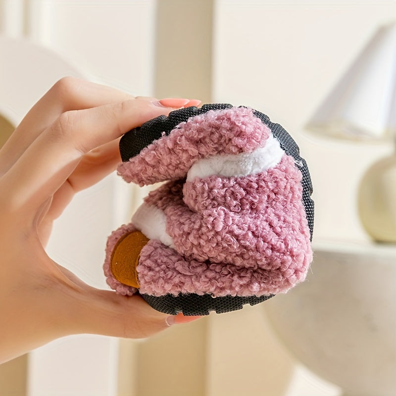 Zapatos de casa para niñas, antideslizantes, de algodón, cálidos, ligeros y casuales para otoño e invierno
