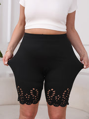 Plus Size Women's High-Waisted Breathable Stretch Shorts for Summer and Casual Wear