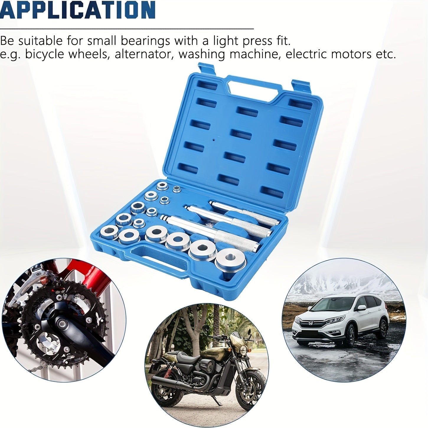 17PCS Bearing Race and Seal Driver Set Heavy Duty Aluminum Rust Resistant Wheel Axle Bushing Tool