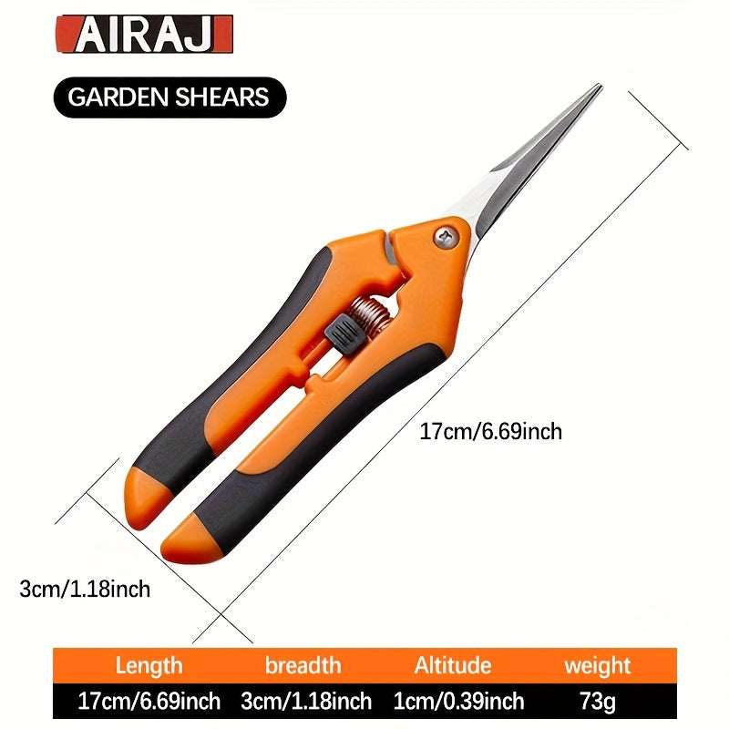 7-дюймовые ножницы из нержавеющей стали для обрезки сада, фруктового сада, бонсай, борьбы с сорняками