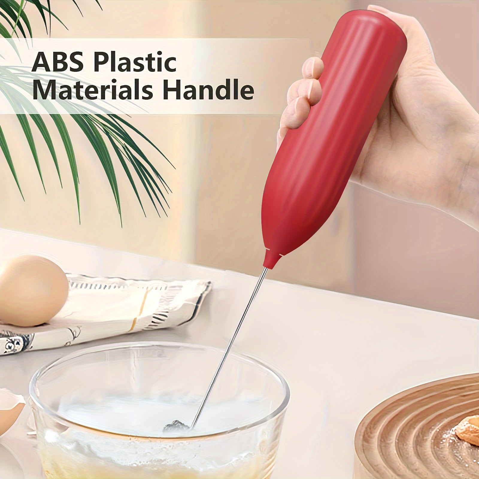 Electric Milk Frother Mini Battery Operated Stainless Steel for Coffee and Drinks