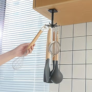 Kitchen Cutlery Rack with 6 Claw Hooks, Self-Adhesive Wall Hanger, Rotating