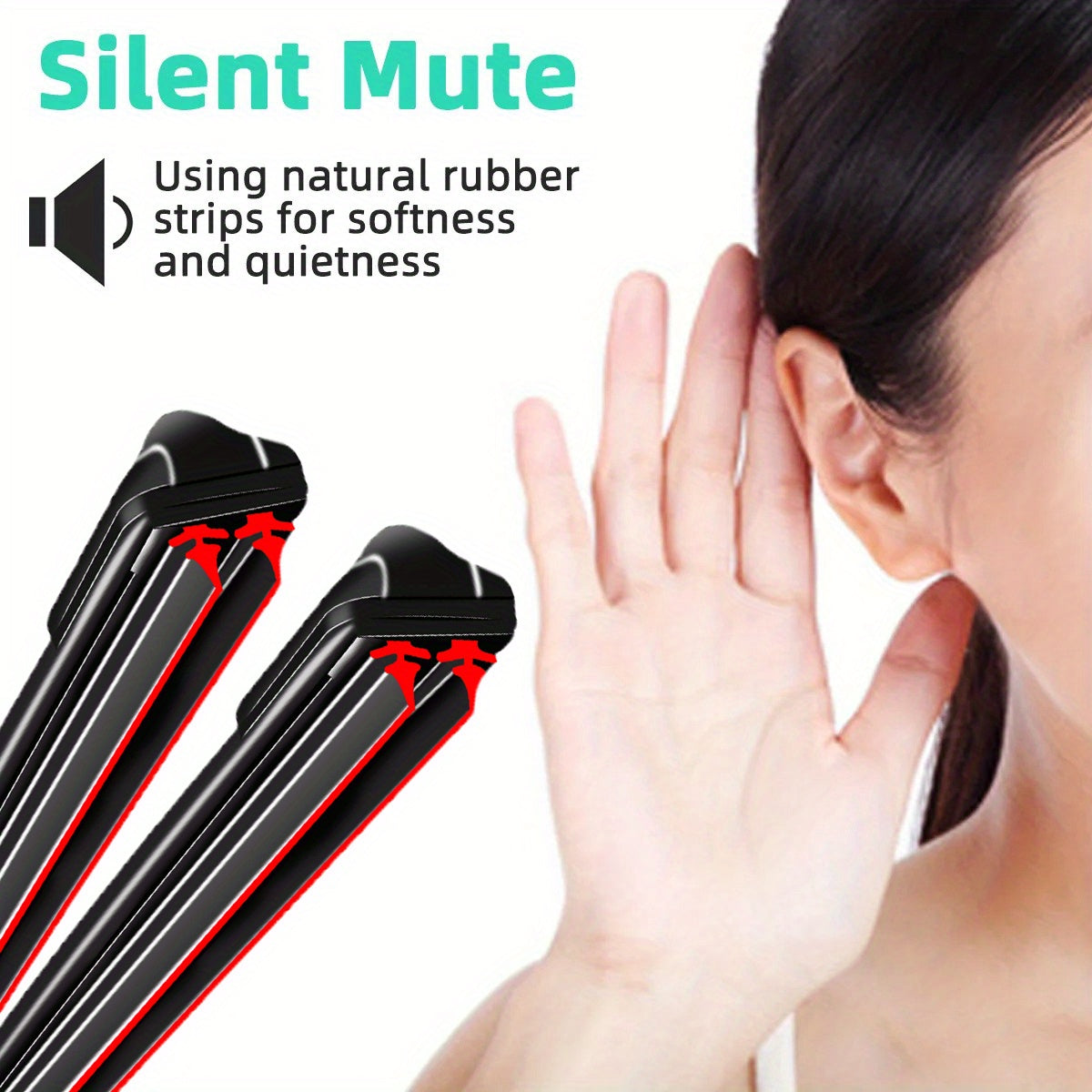 Car Windshield Wiper Blade Set with Adapters, Rubber, Multiple Sizes