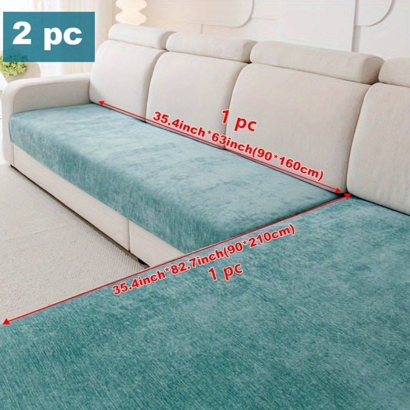 Chenille Sofa Protector Set Non-Slip Scratch-Resistant Machine Washable Pet-Friendly Covers for Armchair Loveseat 3-Seat 4-Seat Sectional