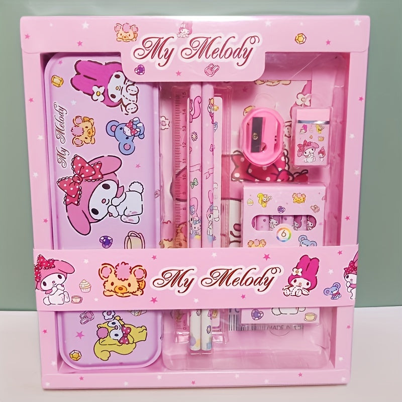 Kids Stationery Set with Ruler and Eraser for Ages 14+ College Ruled Plastic Gift Pack