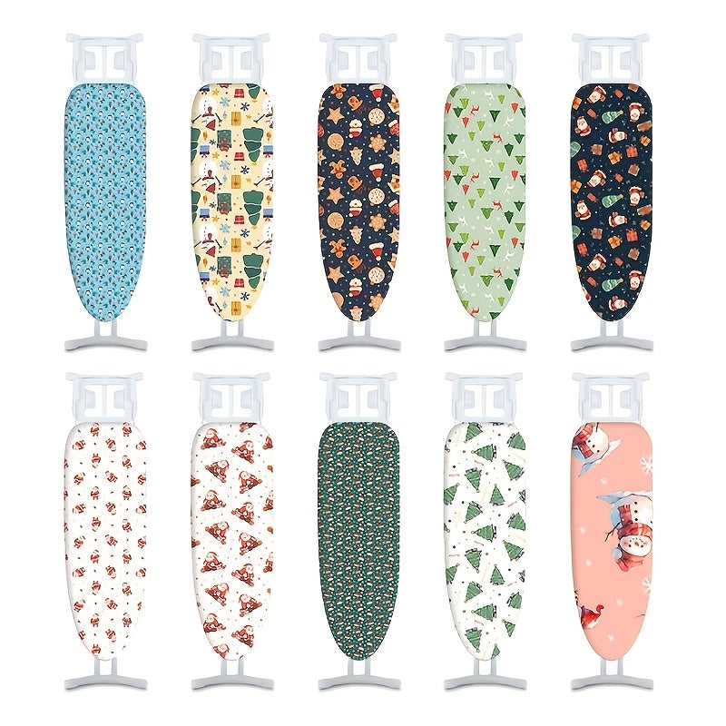 Funda festiva para tabla de planchar con diseños de árbol de Navidad, Santa, muñeco de nieve, resistente al calor, a prueba de polvo
