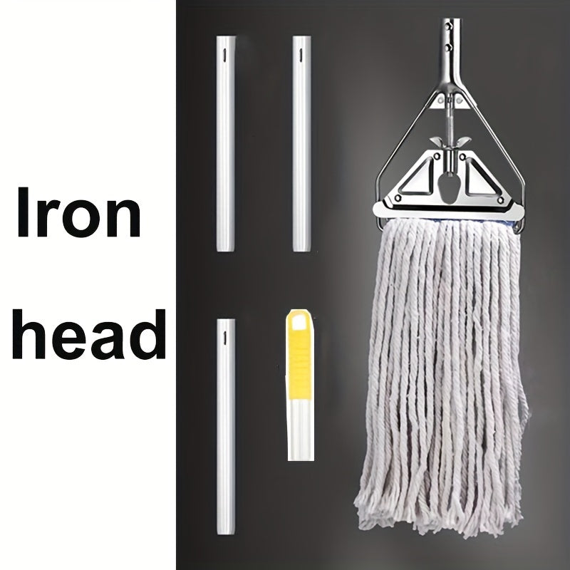 Uzun tutqichi bilan mustahkam sanoat ip mopu - uyda, ofisda, garajda va tijorat sharoitlarida nam va quruq tozalash uchun ideal