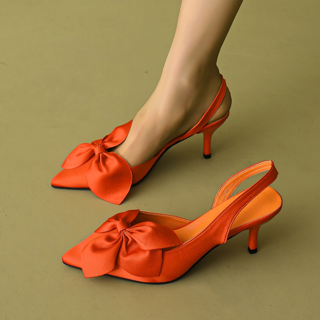 Women's High Heel Shoes Stiletto Heels Pointed Toe Ankle Strap Bowknot Fabric