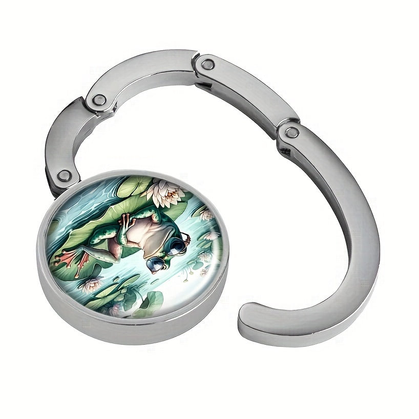 Foldable Handbag Storage Table Hook for Travel and Decor, Frog Purse Hanger