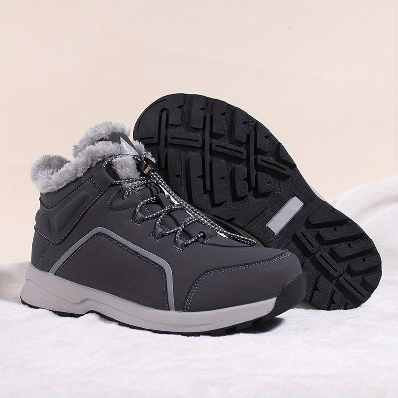 Women's Slip-On Casual Walking Shoes Black PU Faux Fur Low Heel