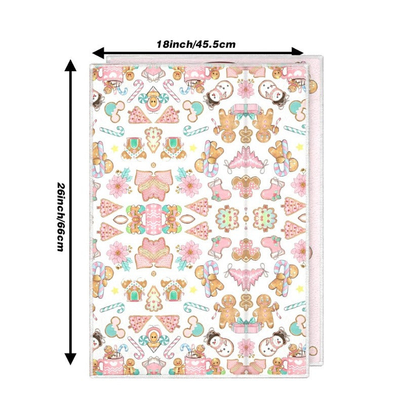 Получите два куска подарочных новогодних кухонных полотенец размером 18*26 дюймов с веселыми мотивами пряников и зимы для украшения кухни на Рождество.