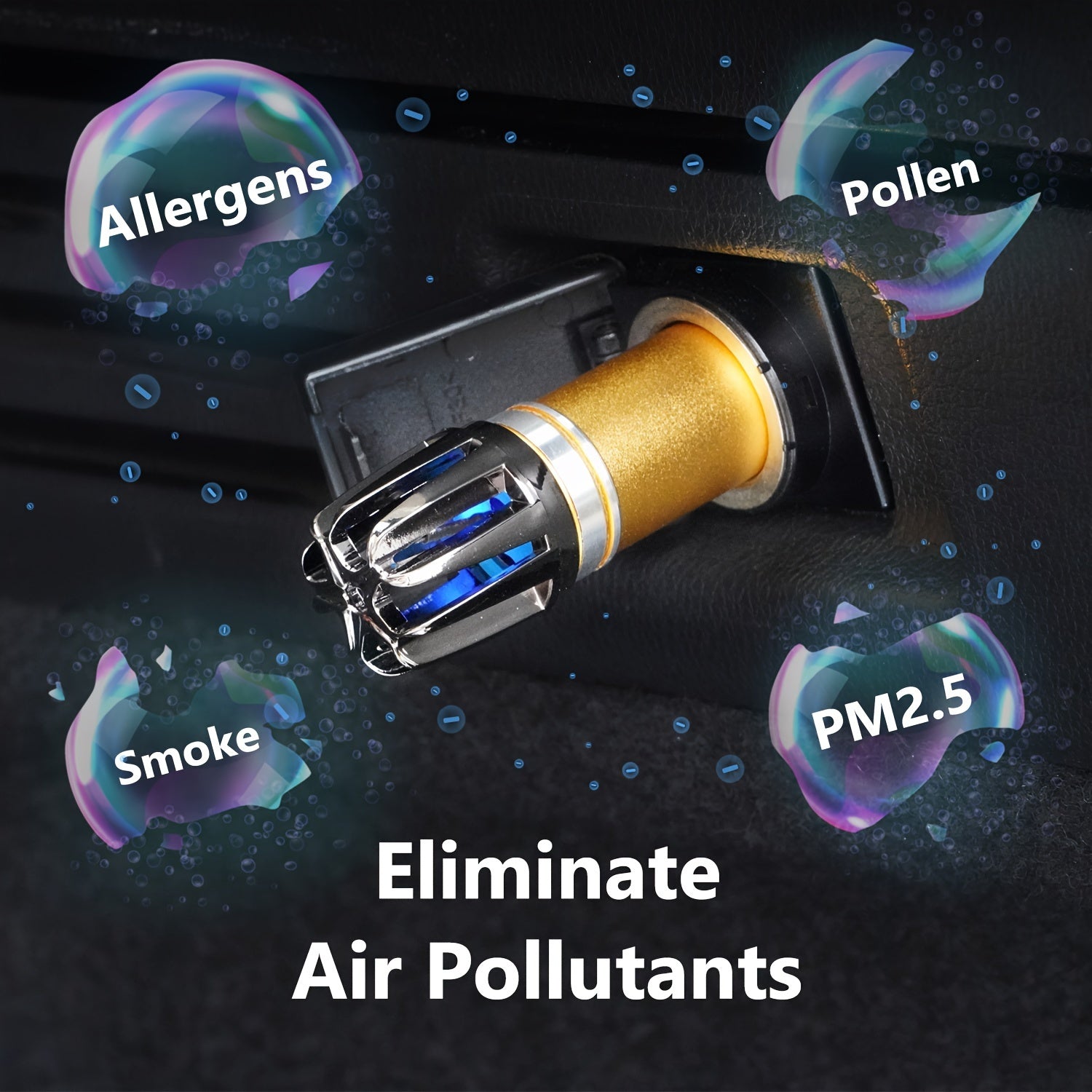 Mini Car Air Purifier with Negative Ions for Smoke Dust Pollen and Odors