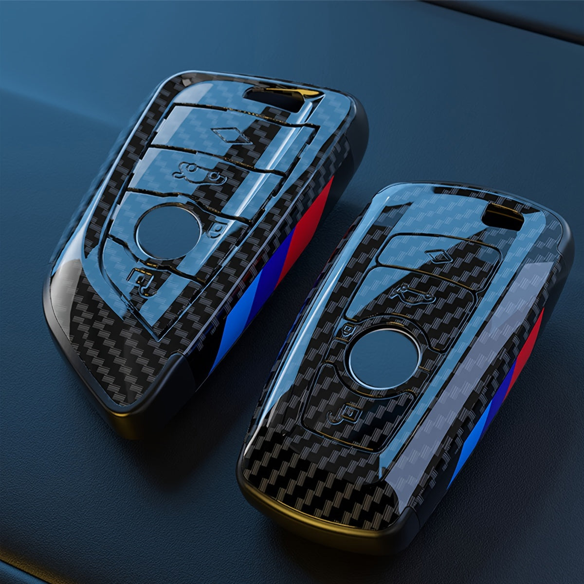Car Key Cover Shell for BMW 2 3 4 5 6 7 8 Series X1 X2 X3 X5 X6 M Series Carbon Fiber Style
