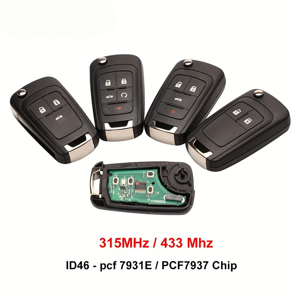 Car Remote Key 315/433MHz ID46 PCF7931E for Chevrolet Vehicles 2/3/4 Buttons