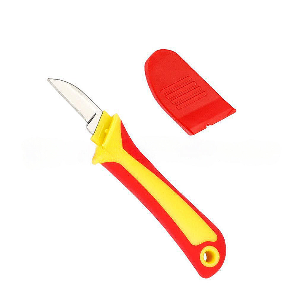 Insulated Electrician Knife Multi-Functional Wire Stripping Tool with Non-Slip Handle