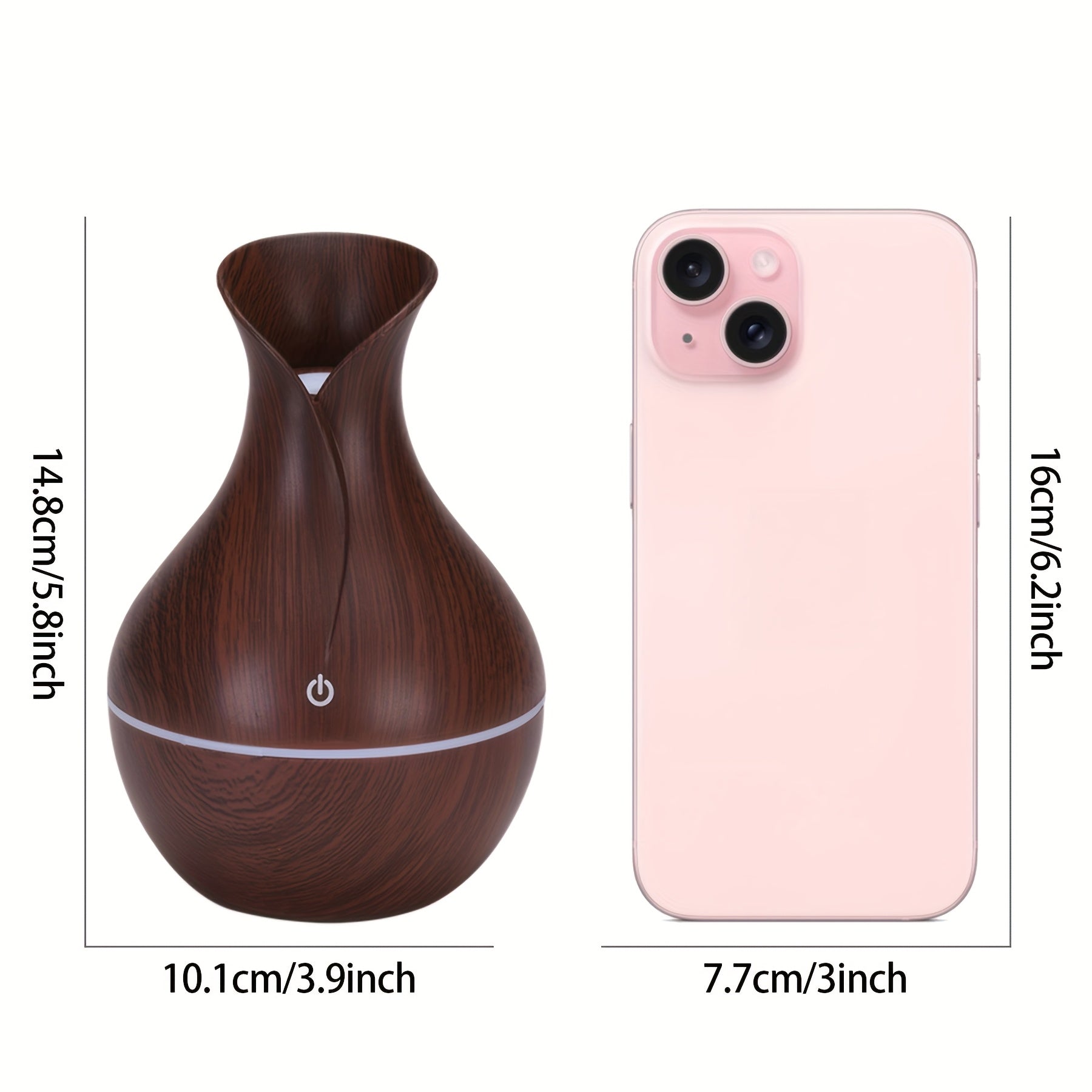 Aromatherapy Humidifier Vase USB Charge Cool Mist Night Light for Bedroom Office