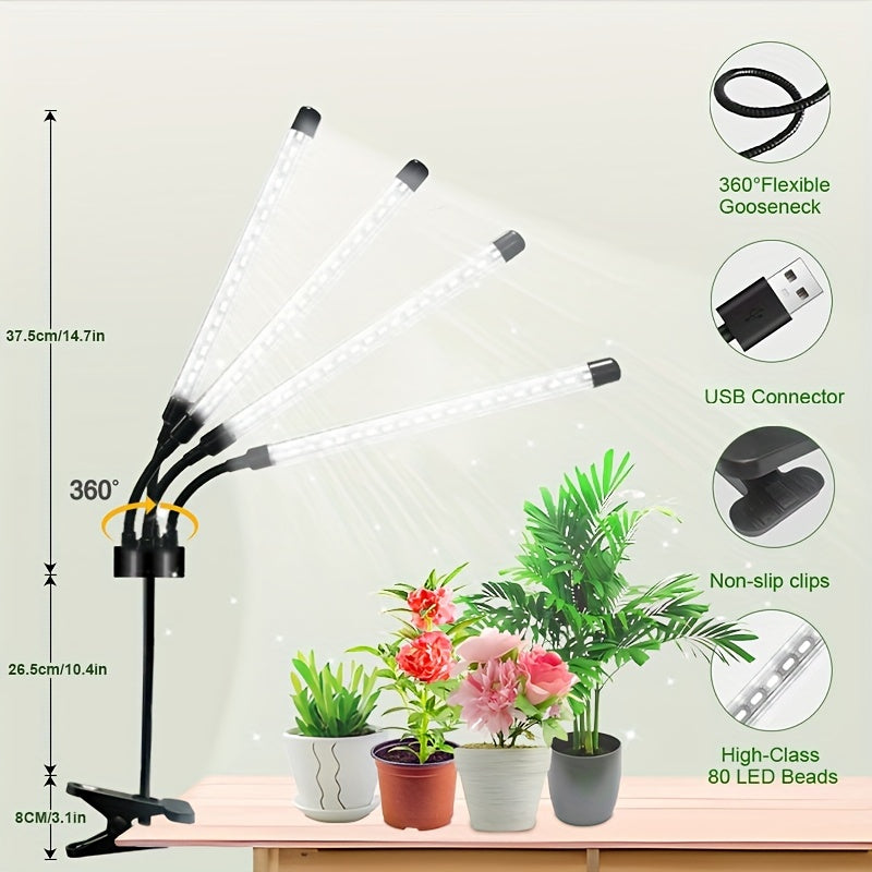 Adjustable Full Spectrum LED Plant Grow Light with Dimmable Fill Light for Indoor Gardens