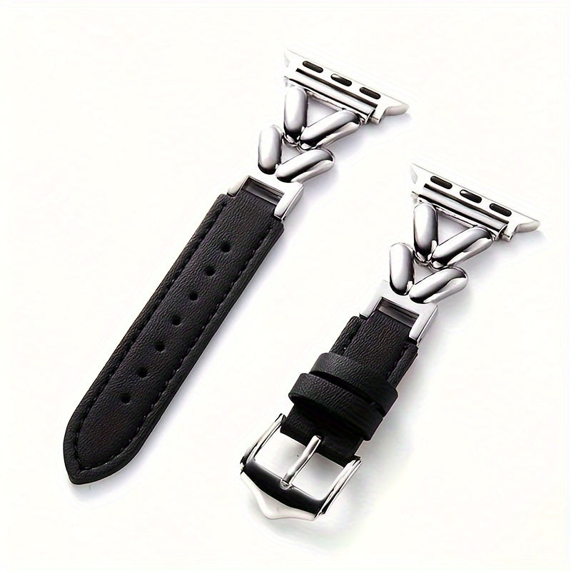 Metal Watch Strap for Apple Watch Series 7/6/5/4 with Rose Gold Finish Stainless Steel Buckle