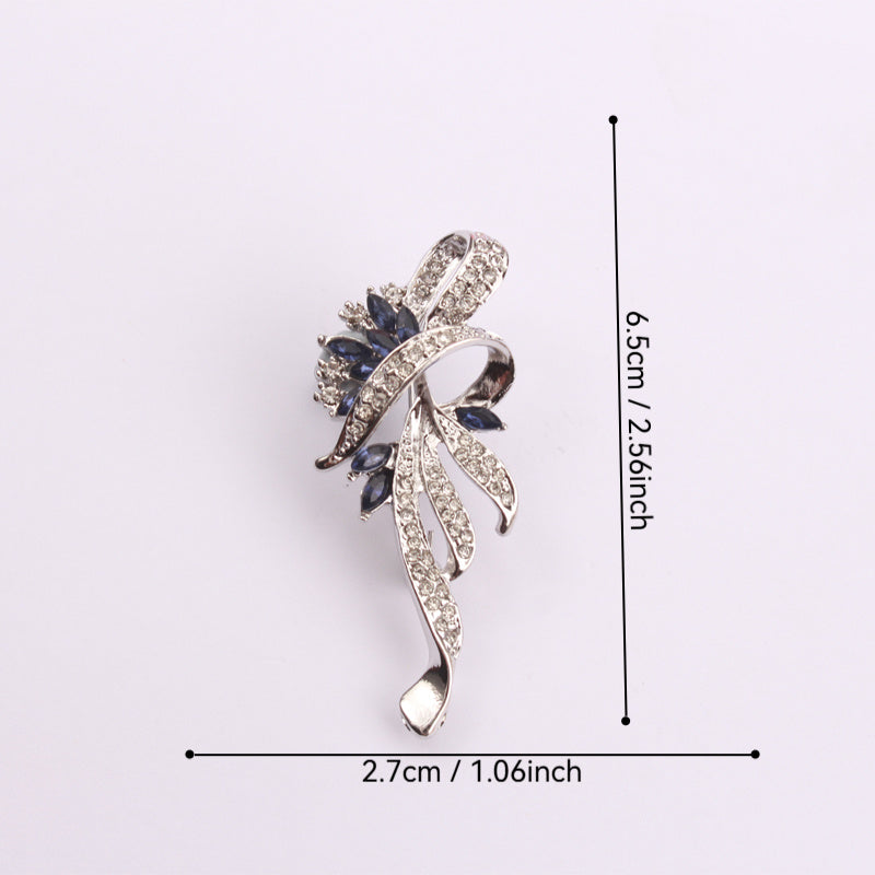 2 ta Vintage Luxury Bauhinia Emal Broshlar to'plami, Rhinestone tafsilotlari bilan - Noan'anaviy shaklni o'z ichiga oladi, Lapel yoki Ruksaklar uchun ideal moda bayonoti.