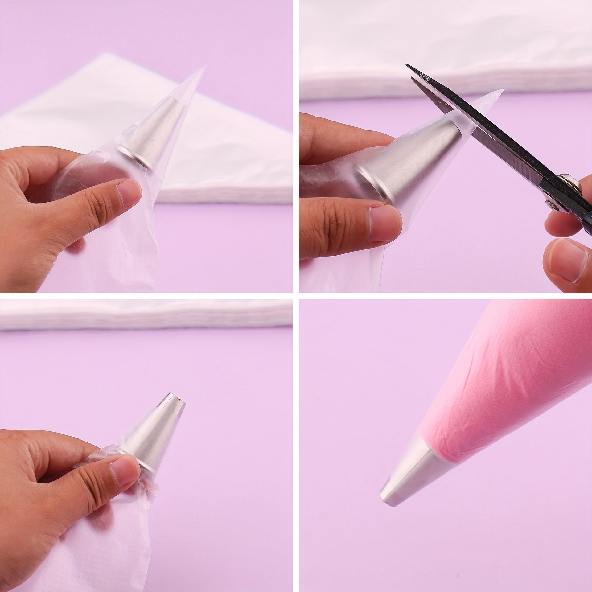 Pack of 100 Thickened Disposable Cream Piping Bags for Baking and Decorating