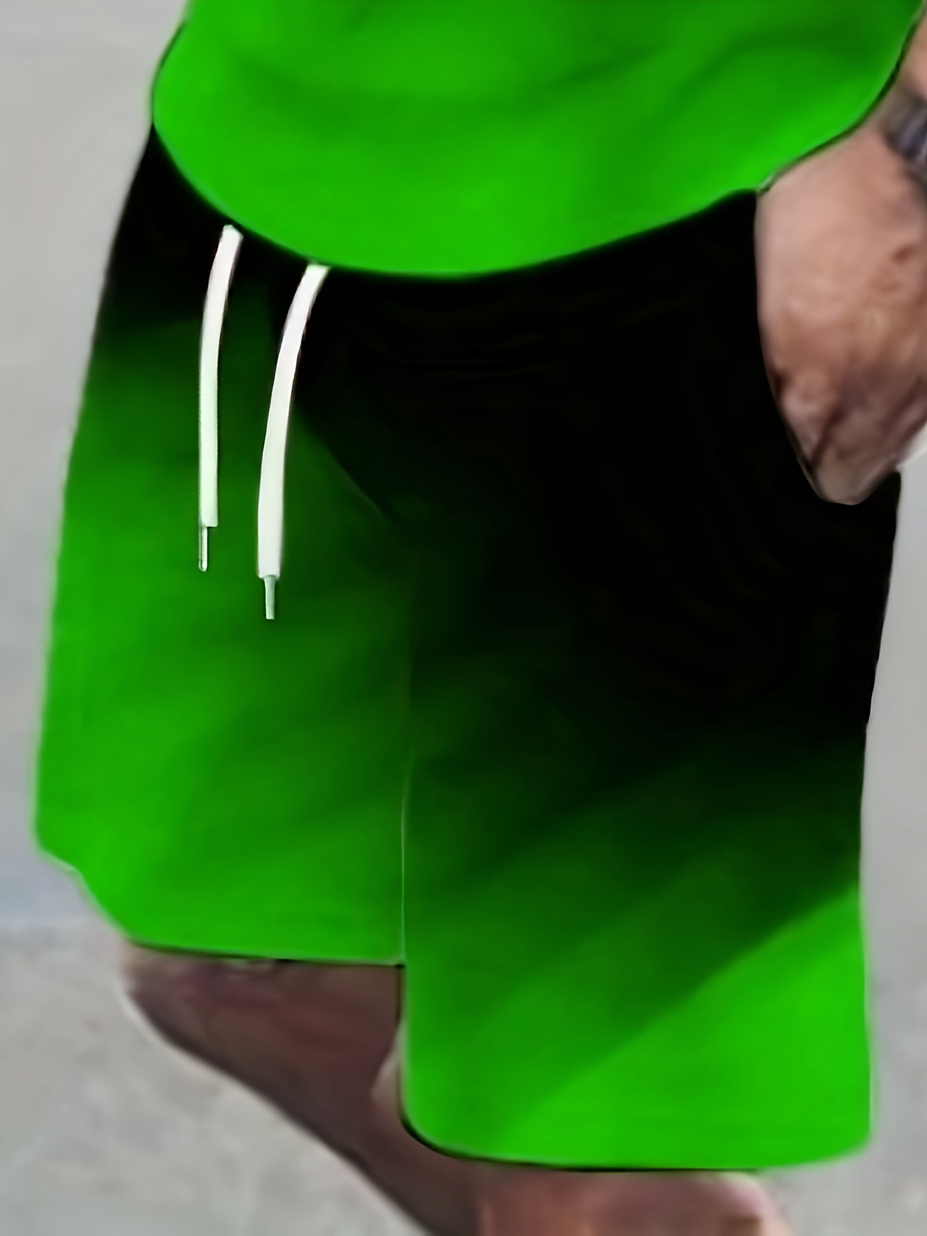 Men's Summer Color-Block Print T-Shirt and Shorts Set Crew Neck Casual Sports