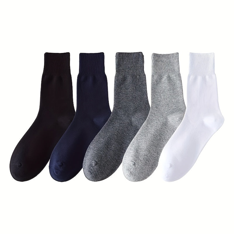 Plus-Size Men's Breathable Knit Socks 5 Pairs Wide Feet Summer Comfortable