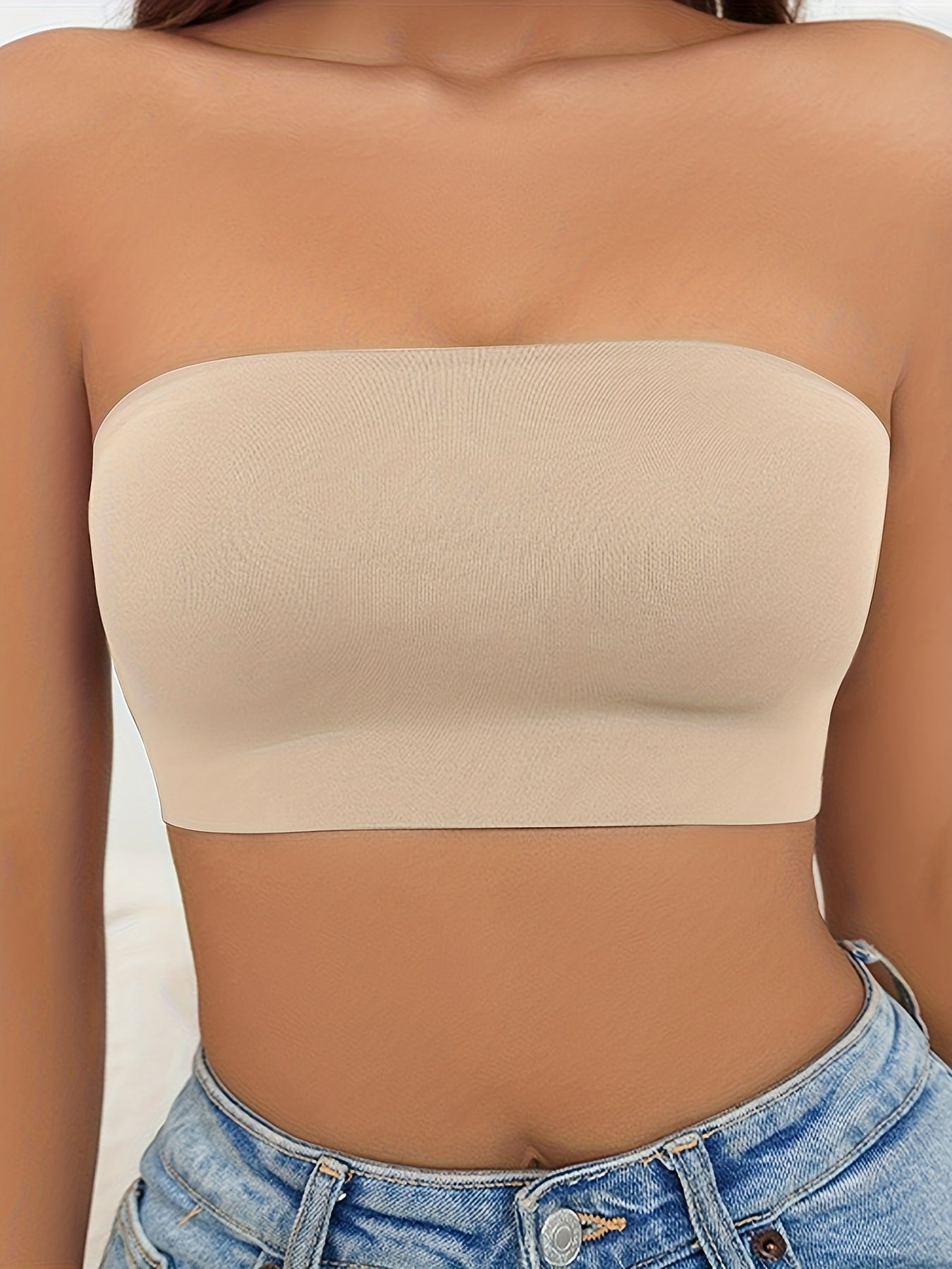 Бесшовный беспроводной бандо для женщин, обеспечивающий сексуальную, комфортную поддержку с эффектом пуш-ап в нижнем белье или трусиках.