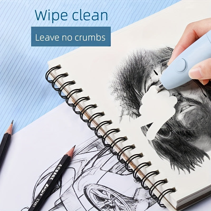 Electric Eraser with 10 Spare Cartridges for Art Students No Battery Needed