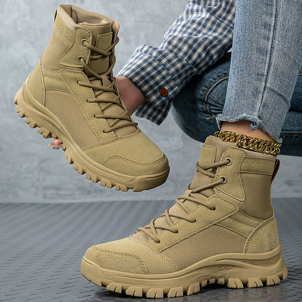 Women's Tactical Boots High-Top for Hiking Outdoor Training Breathable Lightweight