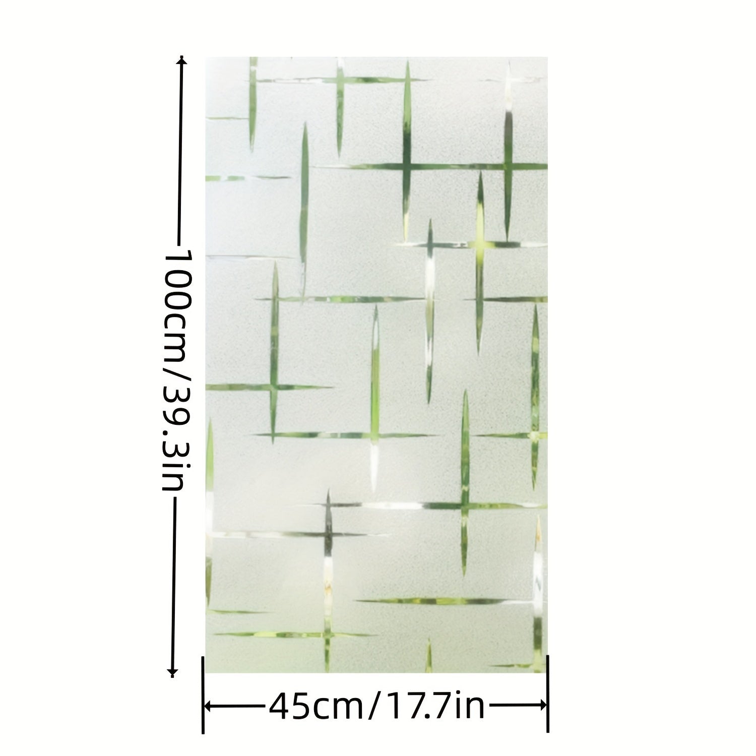 Frosted Glass Window Film with Star Cross Pattern, Non-Adhesive Static Cling, Privacy UV Protection