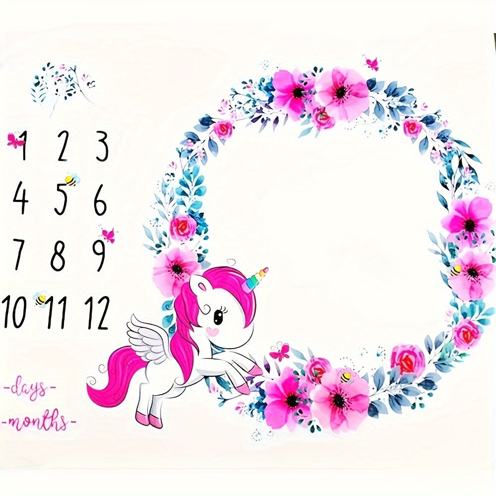 Детский плед для вех - ежемесячная память о росте, сделан из мягкого полиэстера, идеально подходит для DIY-фото мальчиков и девочек, детский фотопроп и плед