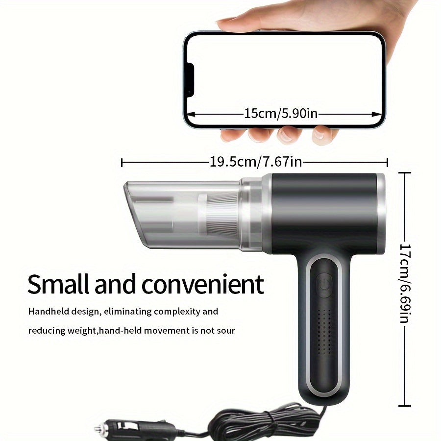 Mini Handheld Car Vacuum Cleaner 12V Strong Suction Lightweight Dust Collector