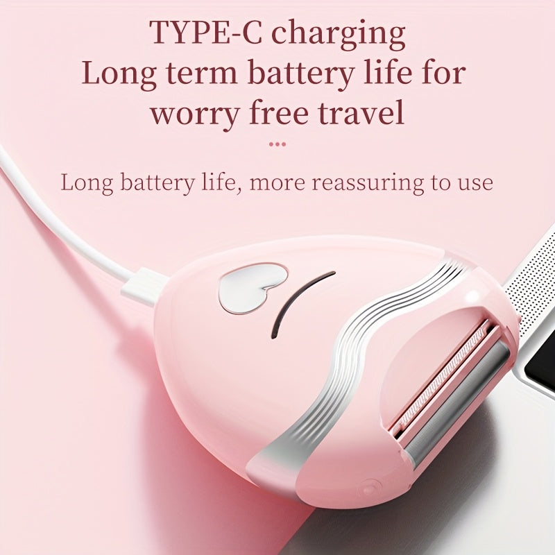 Electric shaver for bikini line face leg underarm wet dry wireless USB charging portable