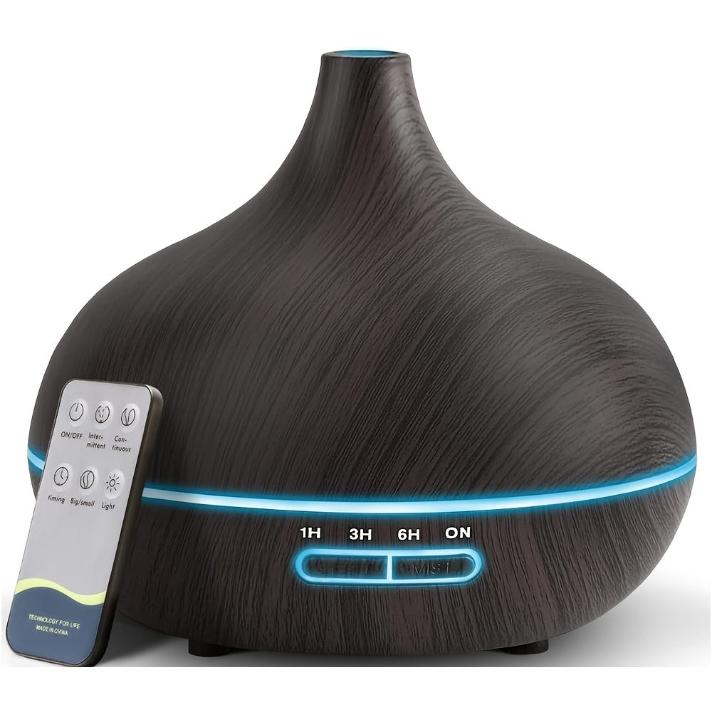 550ml Essential Oil Diffuser with Remote Control Soundwave Technology Auto Shut Off and 7 LED Lights for Home Office