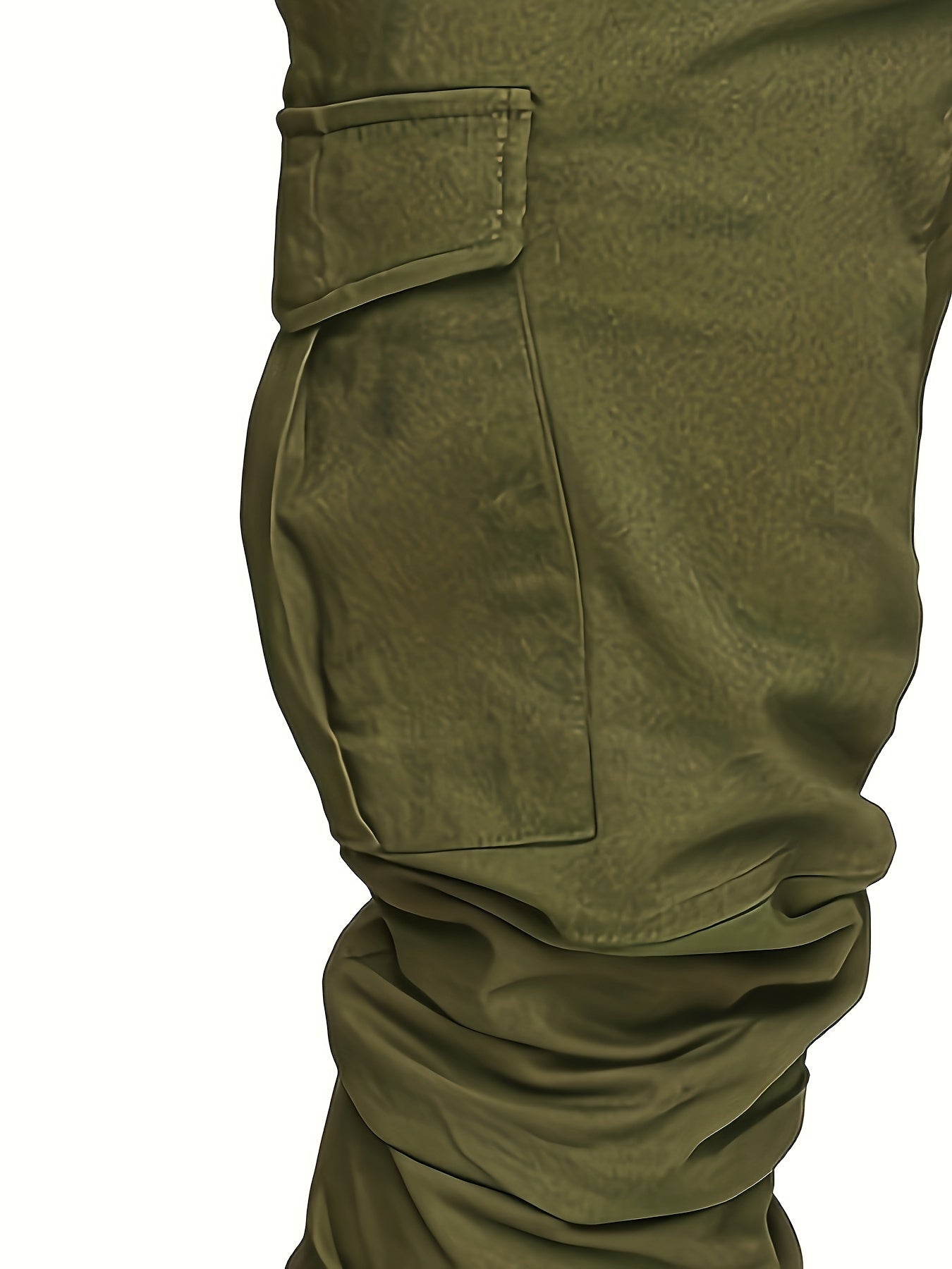 Men's Cotton Cargo Pants Solid Color Regular Fit Non-Stretch All-Season Drawstring Waist