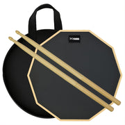 12-Inch Silicone Double-Sided Silent Drum Practice Pad Set with Mute Tips and Sticks