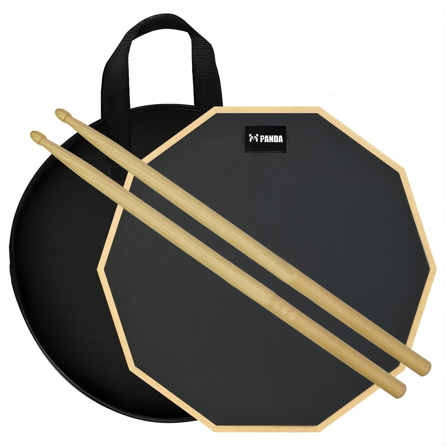 12-Inch Silicone Double-Sided Silent Drum Practice Pad Set with Mute Tips and Sticks